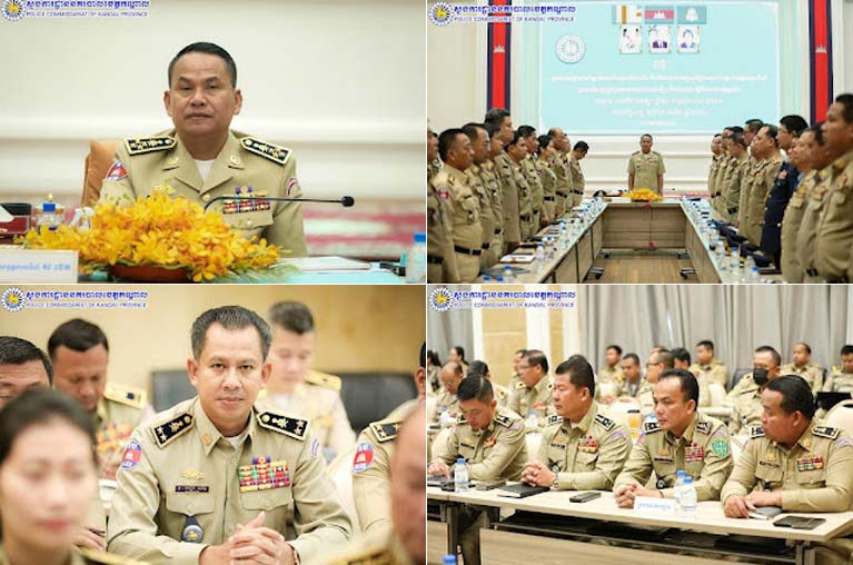 លោក​ឧត្តមសេនីយ៍ទោ ឈឿន សុ​ចិត្ត ស្នងការ​នគរបាល​ខេត្ត​កណ្តាល បាន​អញ្ជើញ​ចូលរួម​ក្នុង​ពិធី​ប្រកាស​ផ្ទេរ​ភារកិច្ច តែងតាំង​មុខតំណែង និង​បំពាក់​ឋានន្តរស័ក្តិ​នាយ​នគរបាល​ថ្នាក់​ឧត្តមសេនីយ៍ ព្រមទាំង​ផ្សព្វផ្សាយ​សភាពការណ៍​ថ្មីៗ និង​ណែនាំ​ស្តីពី​ការងារ​បុគ្គលិក នៅ​ទីស្តីការ​ក្រសួង​មហាផ្ទៃ​
