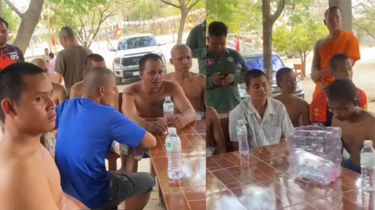 ឃាត់ខ្លួន​ក្រុម​ជនសង្ស័យ ចំនួន​១៤​នាក់​បក​ស្បង់​ចីវរ​ភ្លាមៗ​ក្រោយ​បន្លំ​ធ្វើ​ជា​ព្រះសង្ឃ ដើរ​បិណ្ឌបាត​ពី​ពុទ្ធបរិស័ទ​