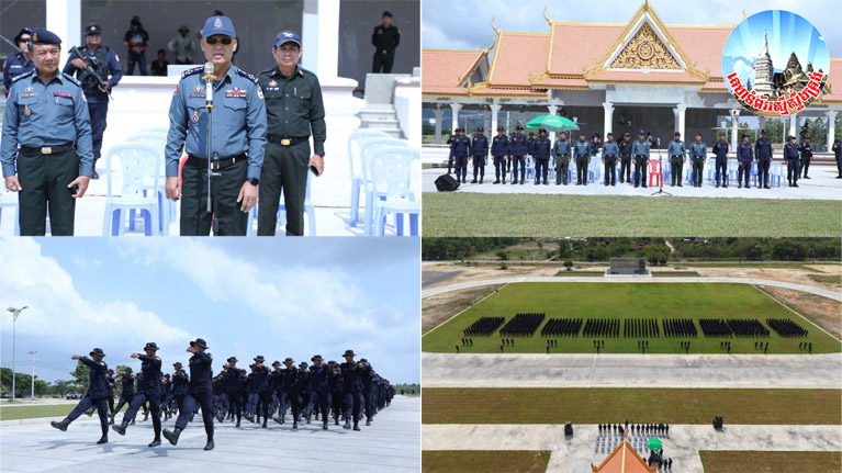 ឯកឧត្តម នាយ​ឧត្តមសេនីយ៍ សៅ សុខា អគ្គមេបញ្ជាការ​រង នៃ​កងយោធពល​ខេមរភូមិន្ទ មេបញ្ជាការ កងរាជអាវុធហត្ថ​លើ​ផ្ទៃ​ប្រទេស បាន​អញ្ជើញ​ចុះ​ត្រួតពិនិត្យ​ការហ្វឹកហាត់​ដើរ​ព្យុហយាត្រា​ពិធី​សម្ពោធ​សមិទ្ធផល នៅ​មជ្ឈមណ្ឌល​ហ្វឹកហ្វឺន​កងរាជអាវុធហត្ថ​ភ្នំ​ជុំ​សែន​រីករាយ​
