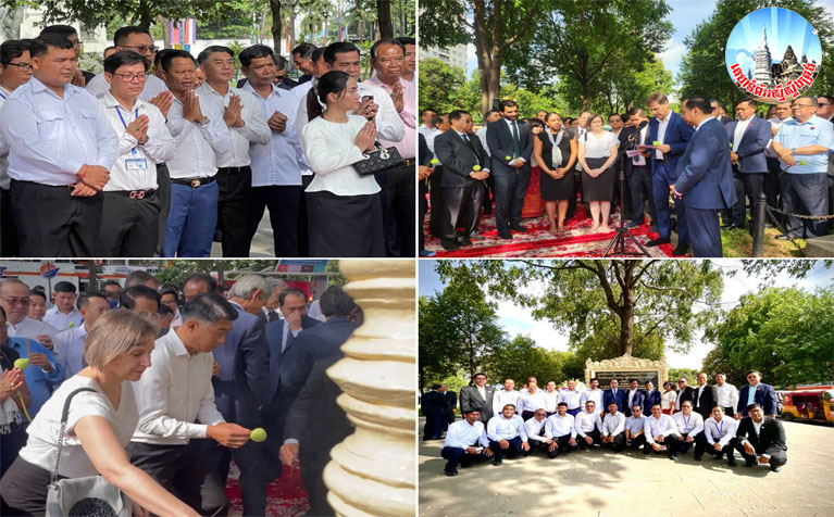 លោក​បណ្ឌិត ហោ គន្ធា ប្រធាន​សមាគម​អភិវឌ្ឍន៍​វិជ្ជាជីវៈ​អ្នកសារព័ត៌មាន​កម្ពុជា ដឹកនាំ​ប្រតិភូ​ថ្នាក់ដឹកនាំ​សមាគម ចូលរួម​គោរព​វិញ្ញាណក្ខន្ធ​អ្នក​កាសែត​ជាតិ និង​អន្ដរជាតិ ដែល​បាន​ស្លាប់ និង​បាត់​ខ្លួន ក្នុង​សម័យ​សង្គ្រាម​នៅ​កម្ពុជា ឆ្នាំ​១៩៧០-១៩៧៥ ក្រោម​អធិបតីភាព​ដ៏​ខ្ពង់ខ្ពស់ ឯកឧត្ដម នេត្រ ភ​ក្ត្រា រដ្ឋមន្ត្រីក្រសួង​ព័ត៌មាន
