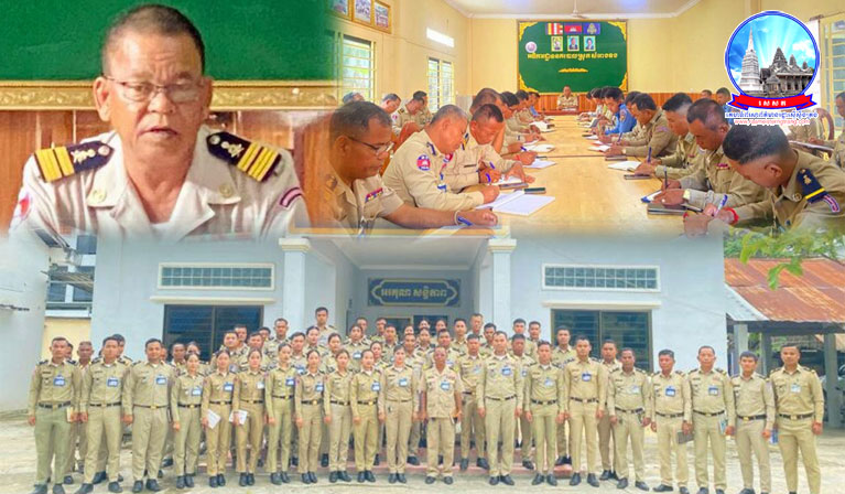 អធិការរដ្ឋាននគរបាលស្រុកសំរោងទង បានបើកកិច្ចប្រជុំផ្សព្វផ្សាយ.អនុក្រឹត្យ.ស្ដីពីឯកសណ្ឋាន សញ្ញា សម្គាល់ និងទង់នគរបាលជាតិកម្ពុជា