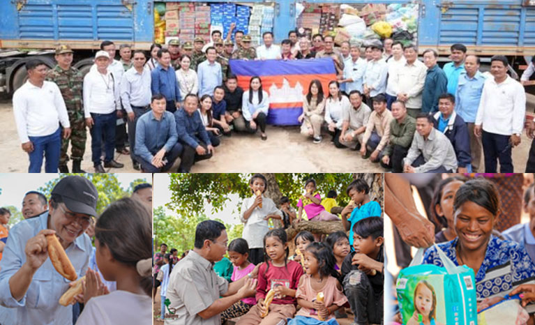 ​ក្នុង​ស្មារតី​ខ្មែរ​ជួយ​ខ្មែរ ខ្មែរ​តែ​មួយ ឯកឧត្ដម ឆេង គឹម​ស៊ុន និង ឯកឧត្ដម ង៉ូវ បូរី​ណា នាំ​យក​គ្រឿង ឧបភោគ បរិភោគ និង​សម្ភារៈ ប្រើប្រាស់ ប្រគល់ជូន វីរៈ​កងទ័ព និង​ជនភៀសសឹក ខេត្ត ព្រះវិហារ​